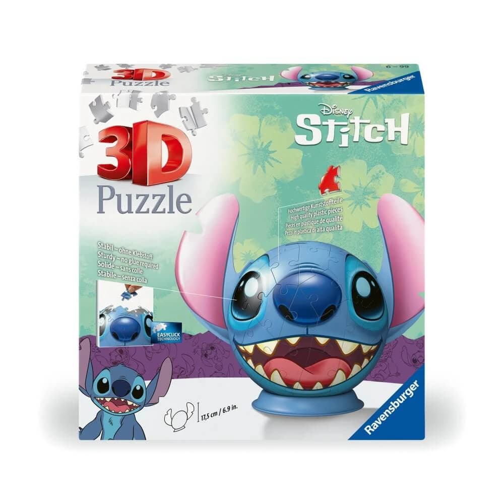 Puzzle 3D Disney Stitch - Stitch con le orecchie, 72 pezzi, Ravensburger