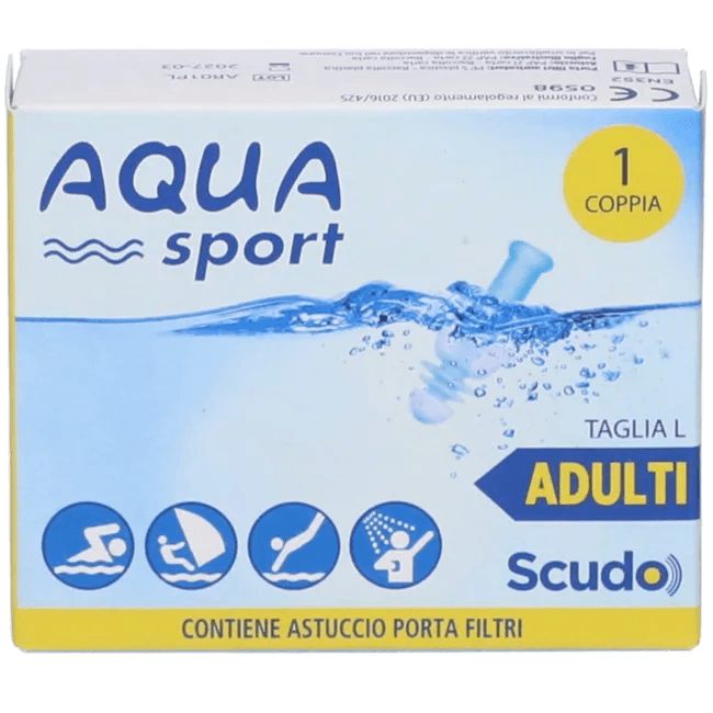 Aqua Sport Adult Filtro Auricolare Classic Schiuma Taglia L 1 Coppia Adulti