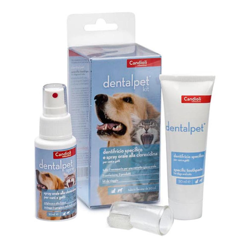 Dentalpet Kit Dentifricio 50 ml + Spray Orale 50 ml + 1 Ditale