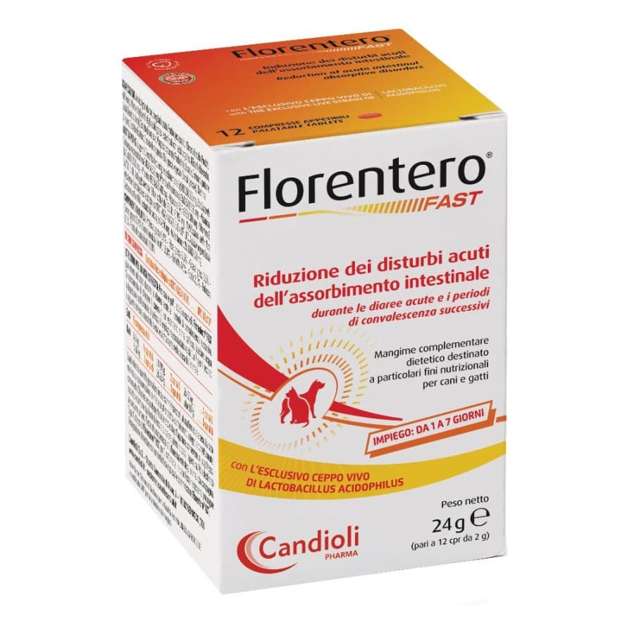 Florentero Fast 12 Compresse per Diarrea Acuta Cani e Gatti