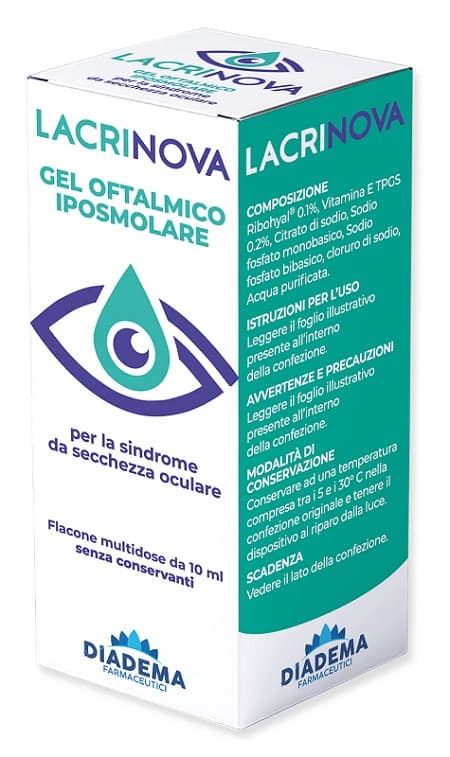 Lacrinova Gel Oftalmico Iposmolare Lacrime Artificiali per Occhio Secco 10ml