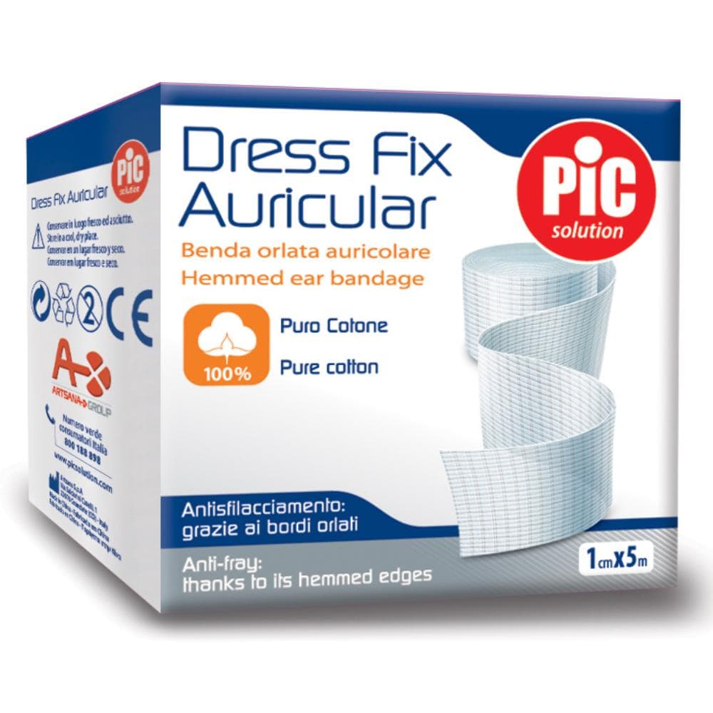 Pic Dress Fix Auricolar Benda Orlata Auricolare Puro Cotone 1X5 m 1Pezzo