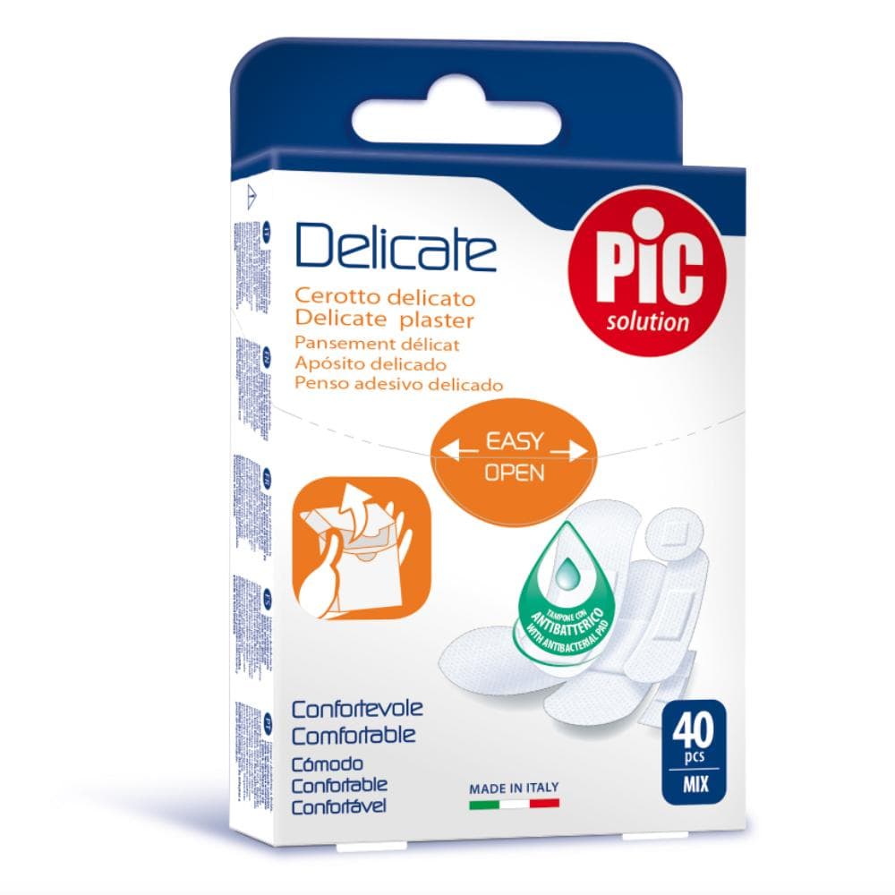 Pic Delicate cerotto delicato conformabile con antibatterico 40 pezzi assortiti