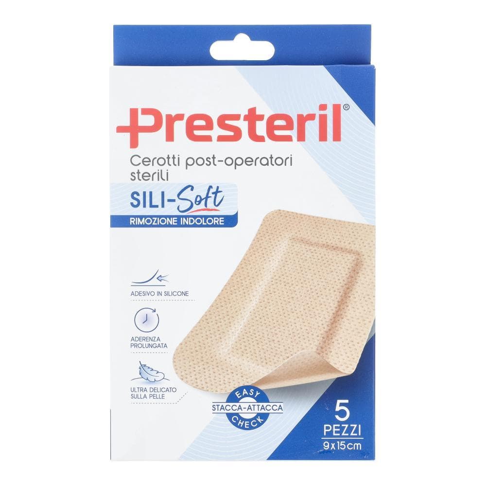 PRESTERIL Cerotto Skin Post Operatorio 9x15 cm per Ferite Lineari Sterile per la Cura delle Cicatrici