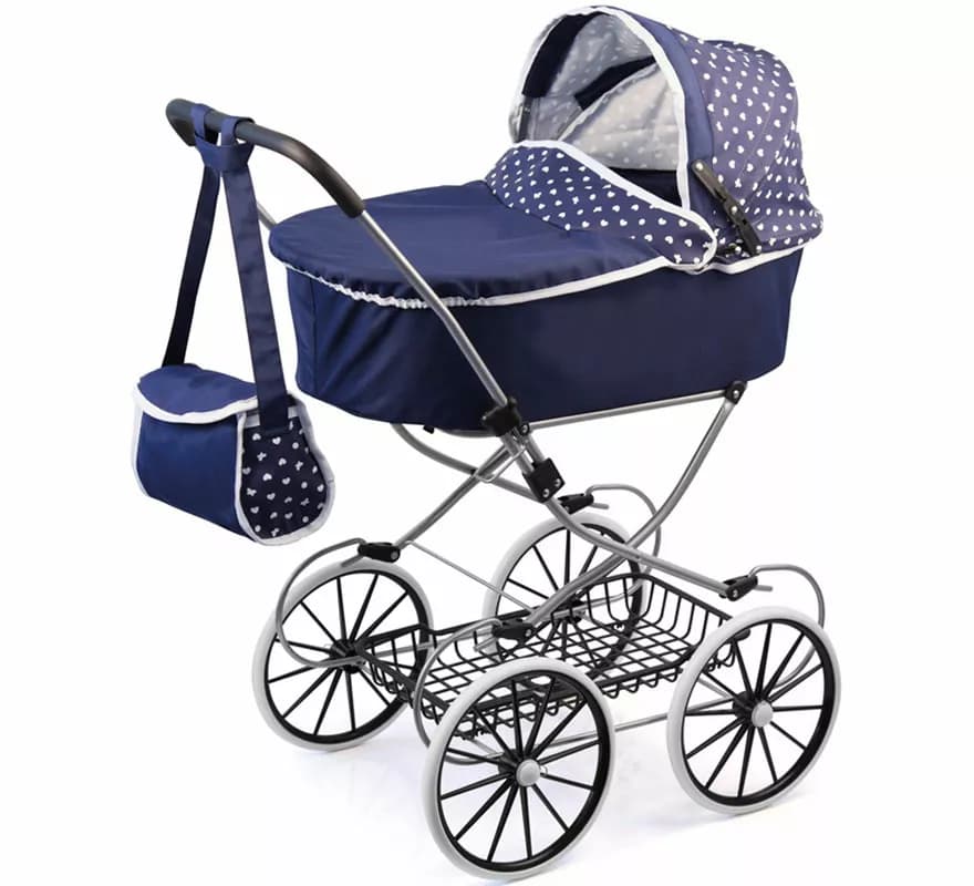 Carrello per bambole Classic Deluxe con borsa, 89x70x42 cm