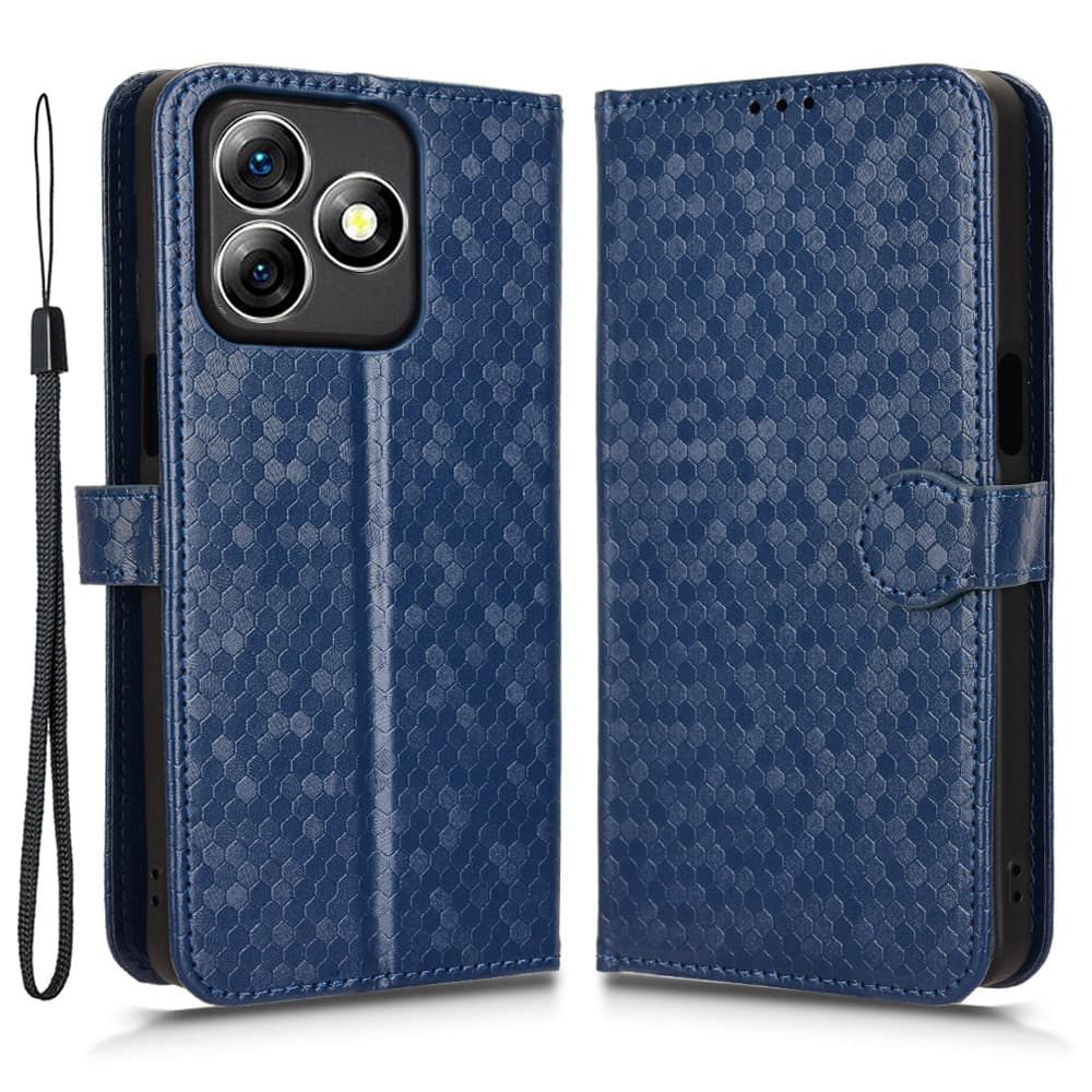 For Ulefone Note 18 Ultra Wallet Case Dot Pattern Imprint PU Leather Phone Cover - Blue
