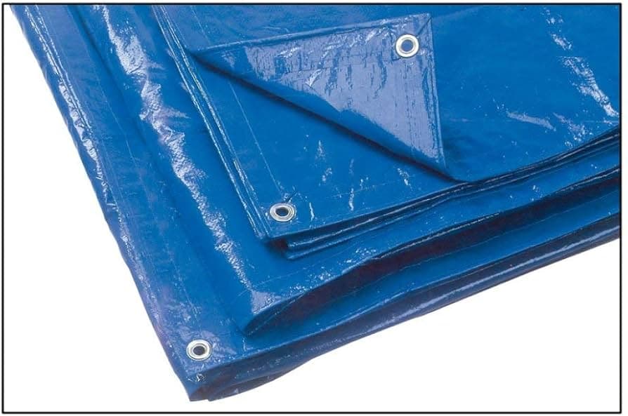 TELO TELONE OCCHIELLATO IN POLIETILENE COLORE BLU 80 gr/mq - Dimensione: 6x8 MT