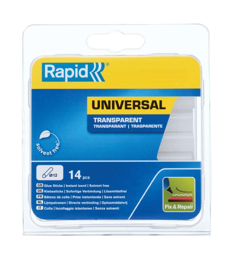Rapid Colla Stick Universale Trasparente 125 g d.12 mm - 14 Stick