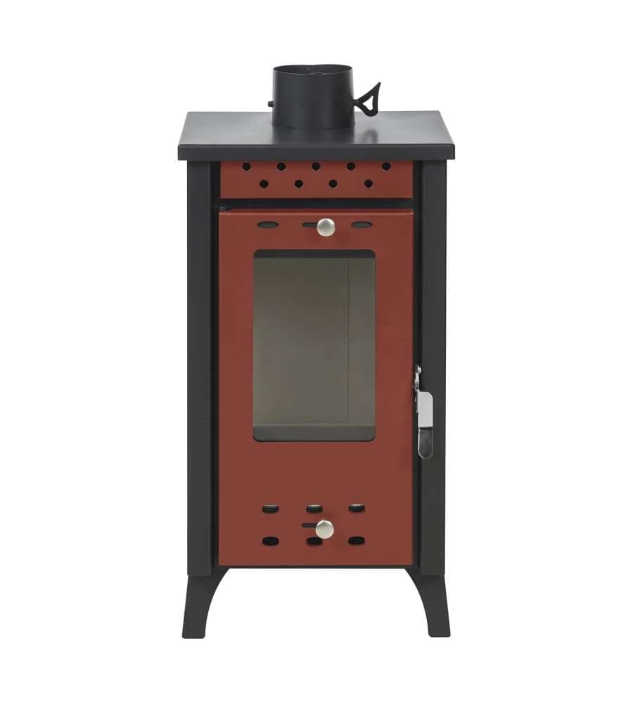Divina Fire Stufa a Legna Matilde Rossa - 33x38x74 cm - 7,7 kW
