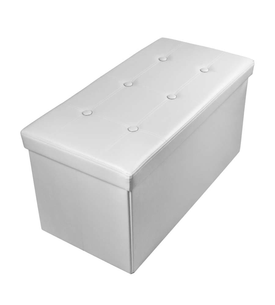 Domo Mea Pouf Pieghevole Contenitore Bianco - 76x38x38cm