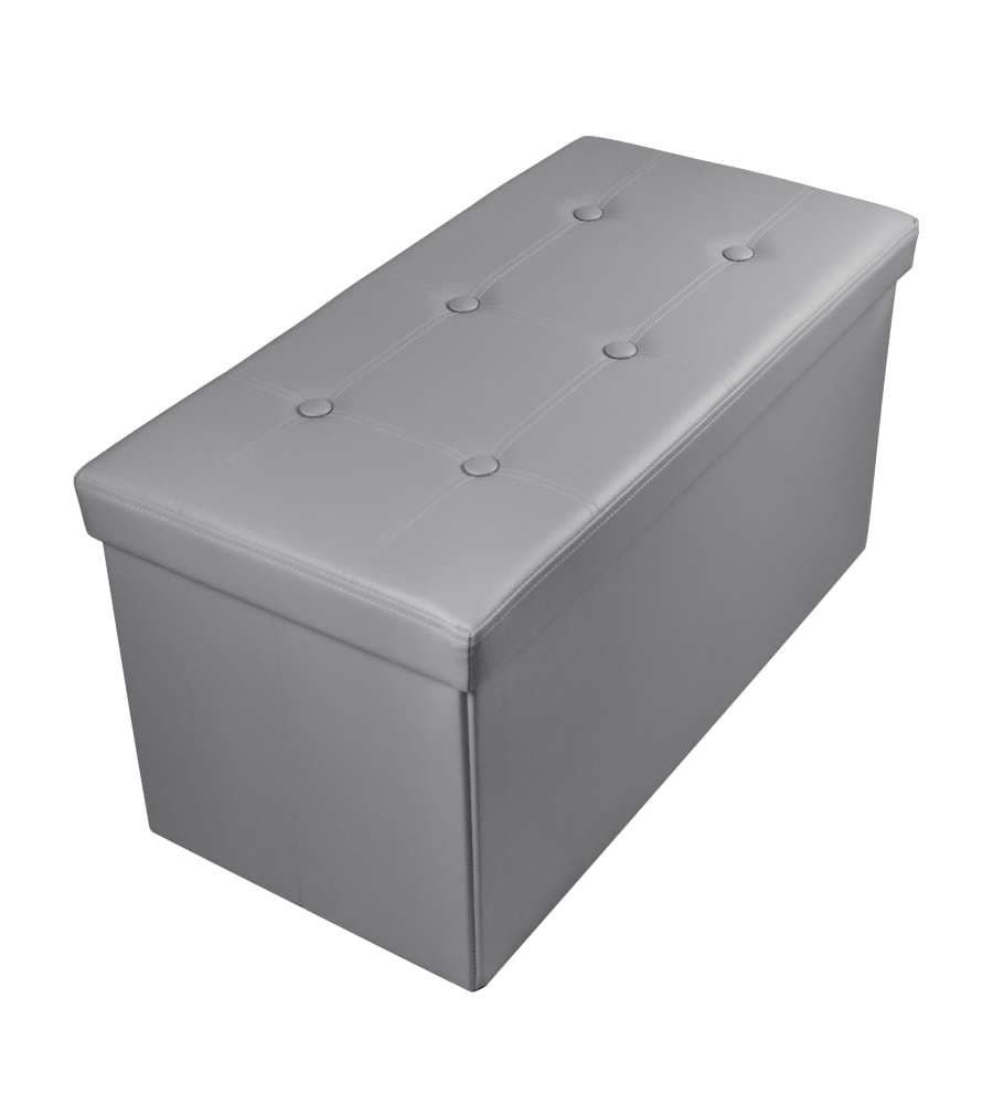 Pouf Pieghevole Smoke Grey 76x38x38cm - Seduta e Contenitore 97L