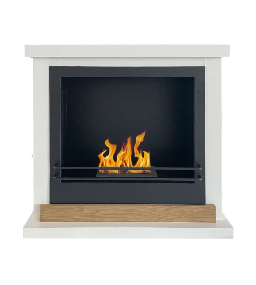 Divina Fire Camino a Bioetanolo Stoccolma in MDF Bianco 75x24x68 cm