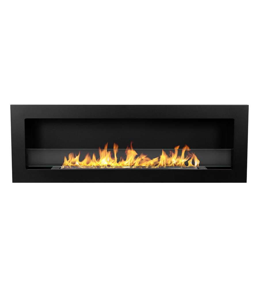 Camino a bioetanolo da incasso parete 120x40 Livorno Nero