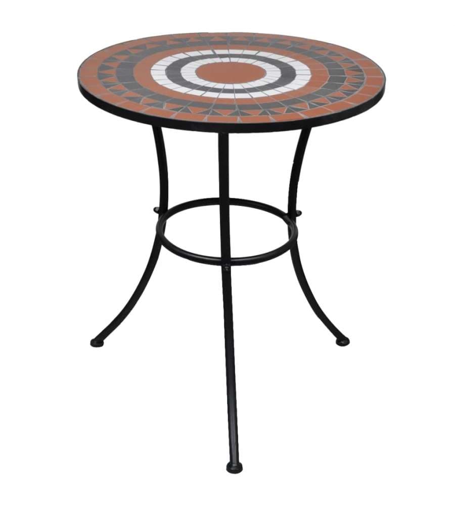Tavolo da Bistrot Terracotta e Bianco 60 cm a Mosaico