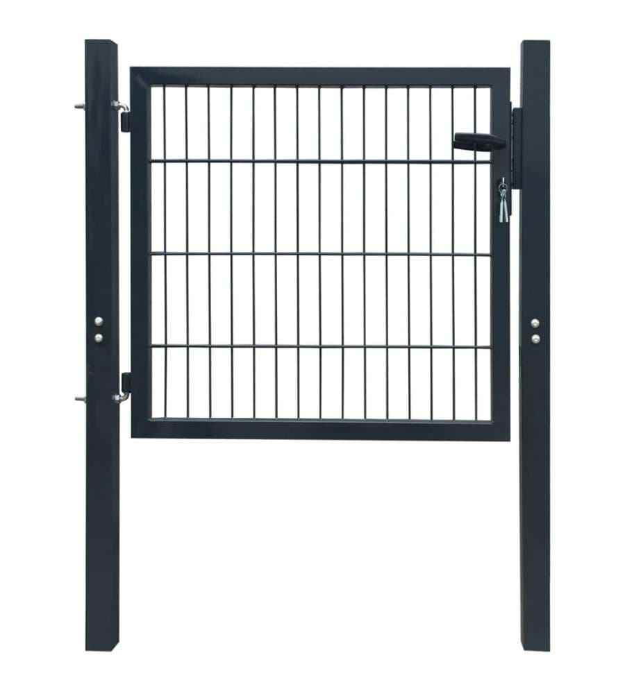 Cancello per Recinzione in Acciaio Antracite 105x150 cm