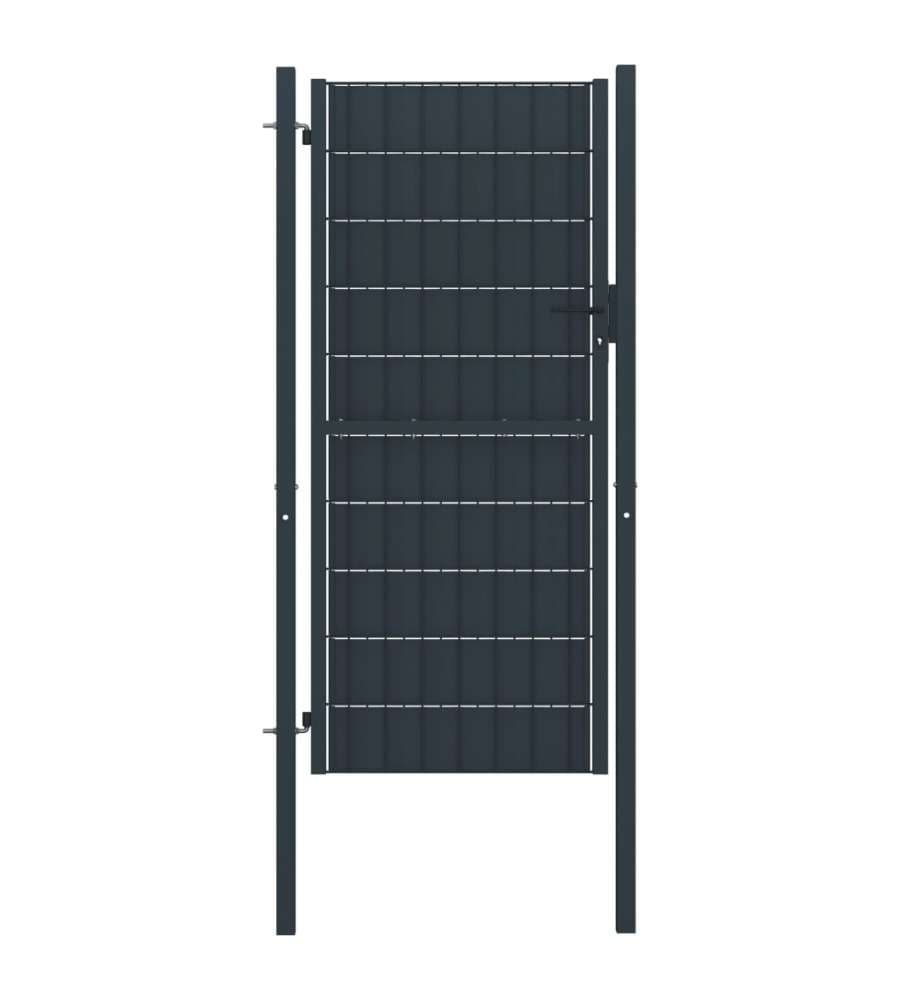 Cancello per Recinzione in PVC e Acciaio 100x164 cm Antracite