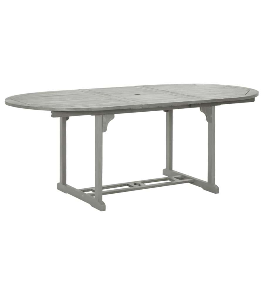 Tavolo da Giardino Grigio 200x100x75 cm in Legno di Acacia