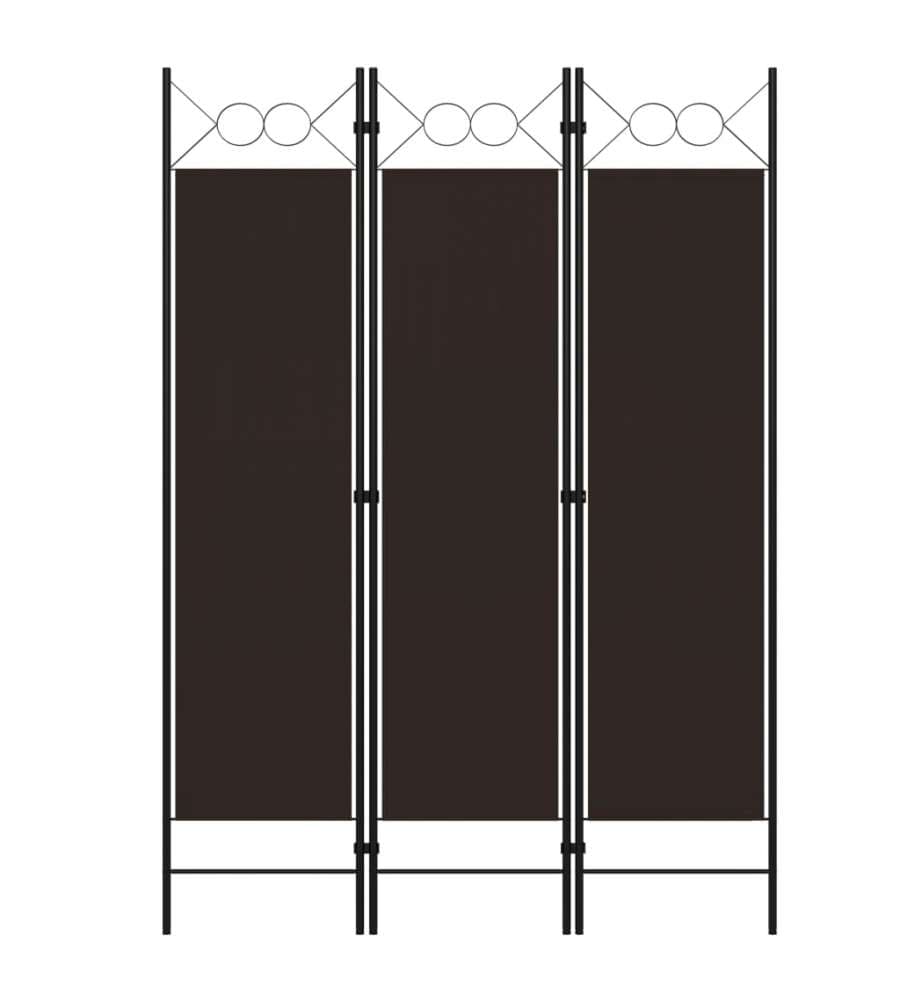 vidaXL Paravento 3 Pannelli Marrone 120x180 cm - Divisorio Decorativo