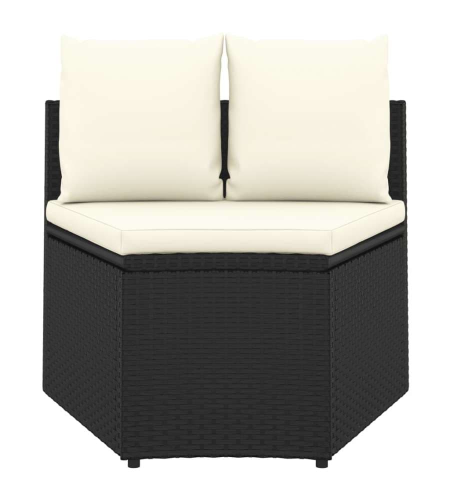 Set Divani da Giardino 2 pz con Cuscini in Polyrattan Nero 310464
