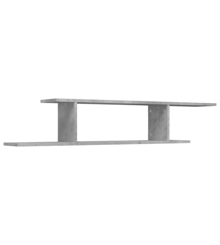 Mensola TV a Parete Grigia Cemento 125x18x23 cm in Truciolato