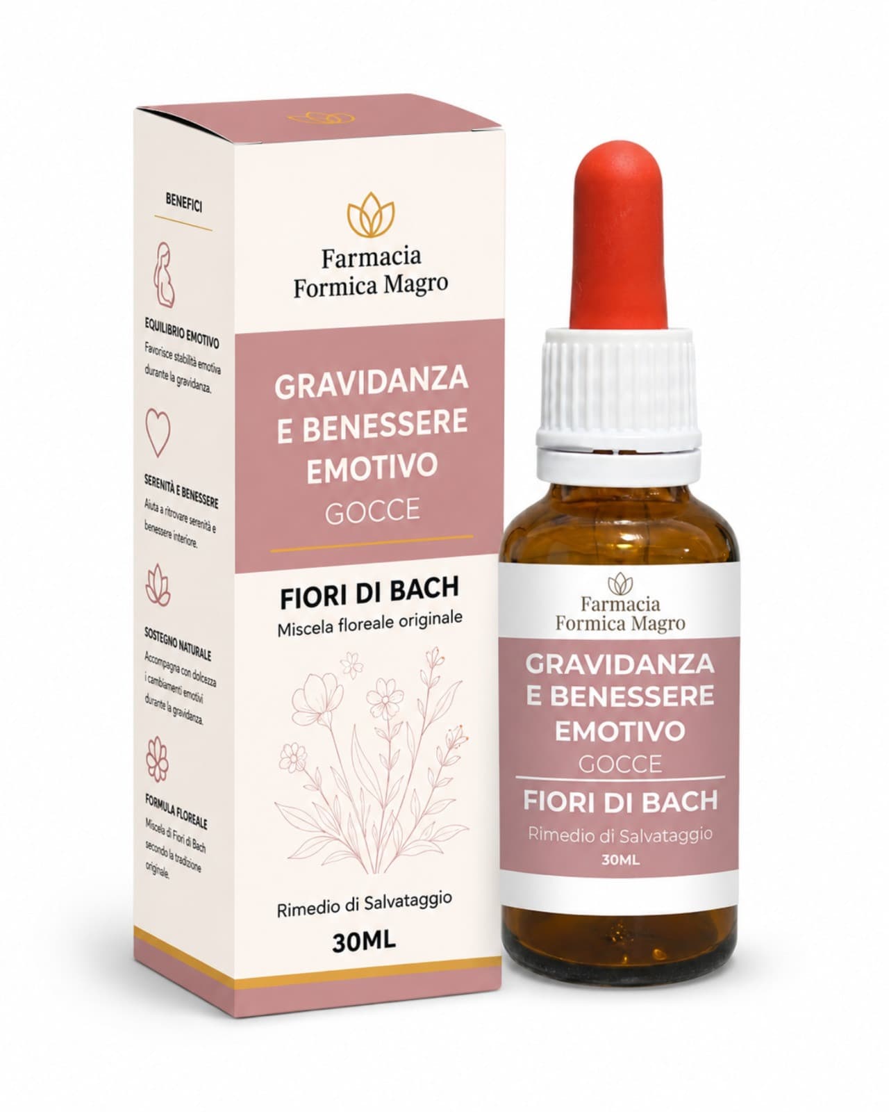 Fiori di Bach Gocce Supporto Naturale per Donne in Gravidanza 30 ml