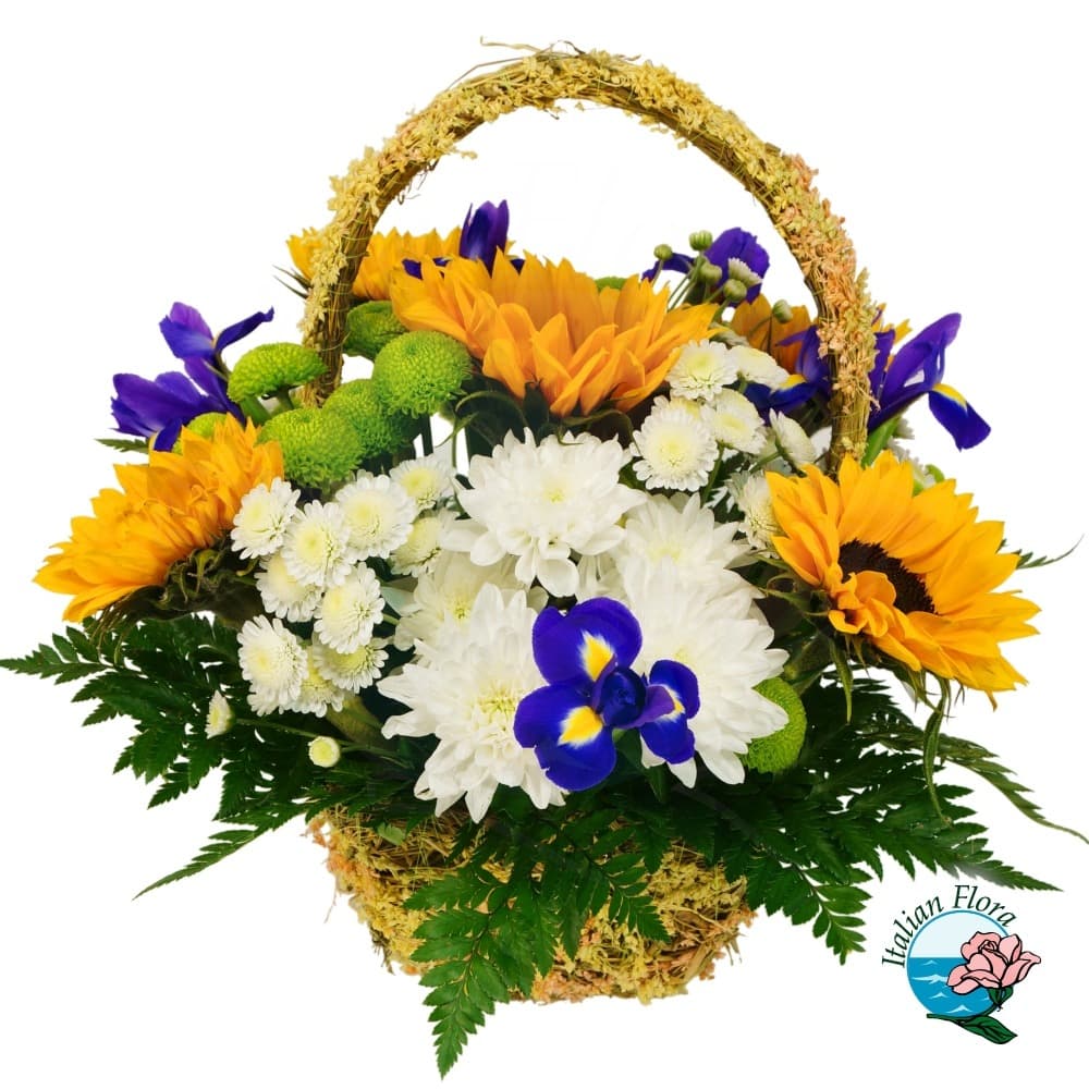 Ciotola di fiori per Laurea con Girasoli