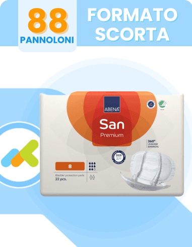 Abena - Abena San 8 | Pannoloni Sagomanti | Per Incontinenza Abbondante | 22 Pezzi Box 8 Gocce