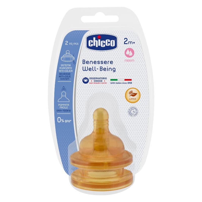 CHICCO TETTARELLA WELL BEING 0 MESI+ NORMAL LATTICE 2 PEZZI
