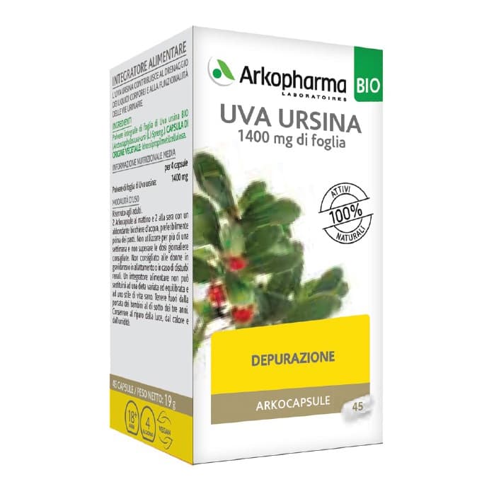 Arkopharma Uva Ursina Bio Integratore Depurativo 45 Capsule