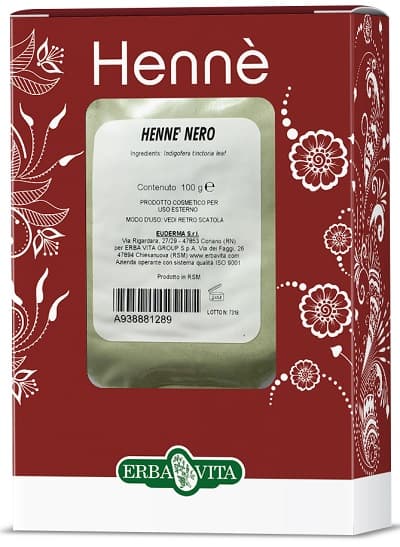 Erba Vita Hennè Color Cap Nero Tintura Per Capelli 100 g