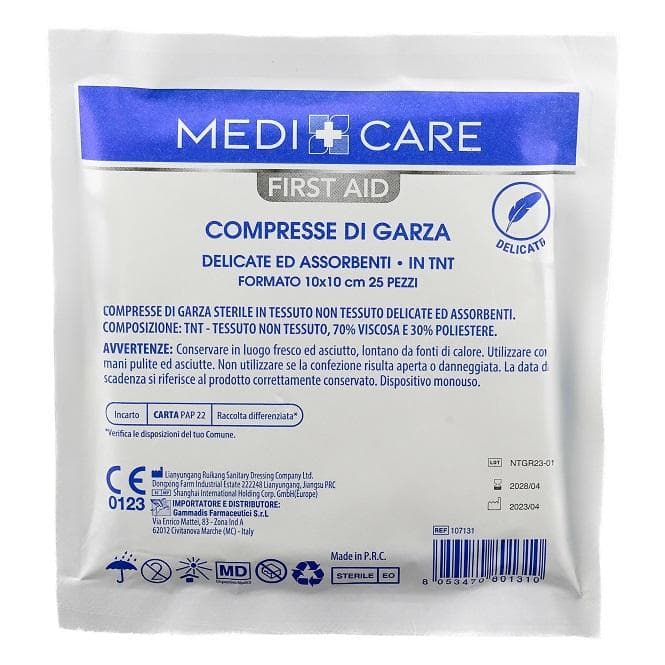 MEDICARE GARZA COT 10X10 25PZ