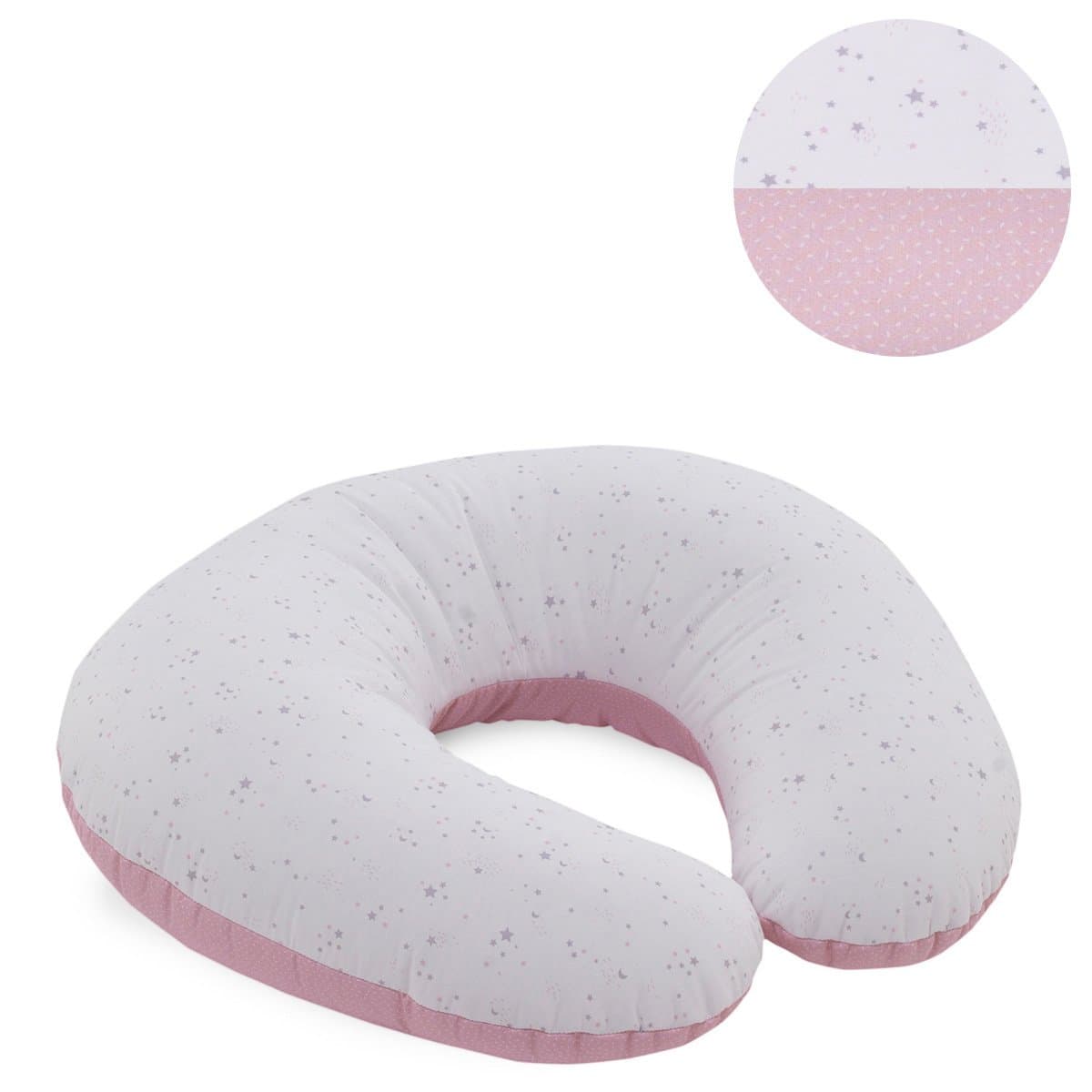 Cuscino Allattamento Piccolo 53X45X10 Cm Sky Rosa/Star Cambrass