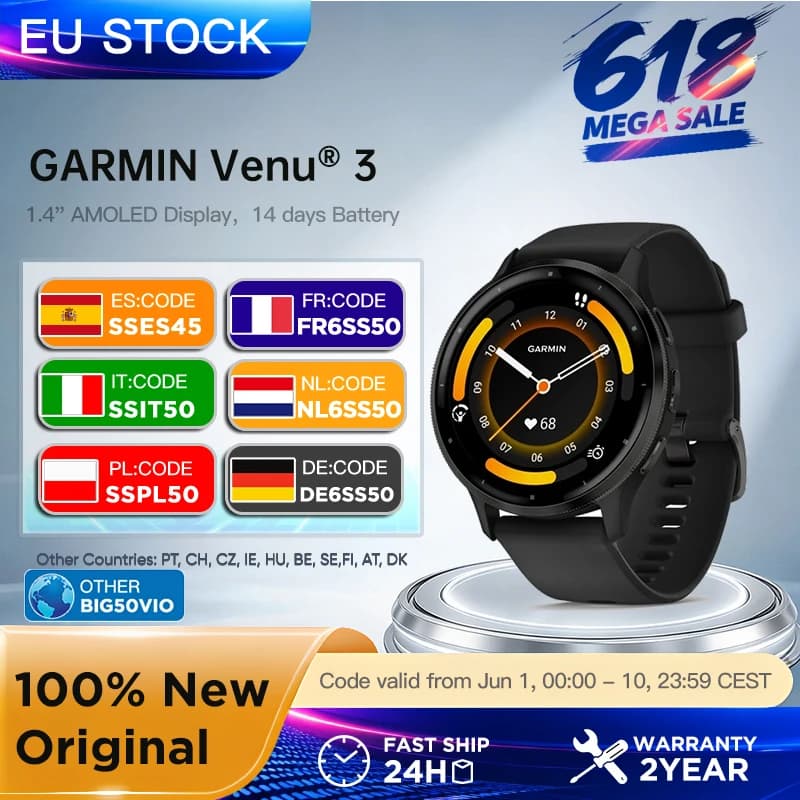 Smartwatch Garmin Venu 3 45mm con schermo da 1,4 pollici