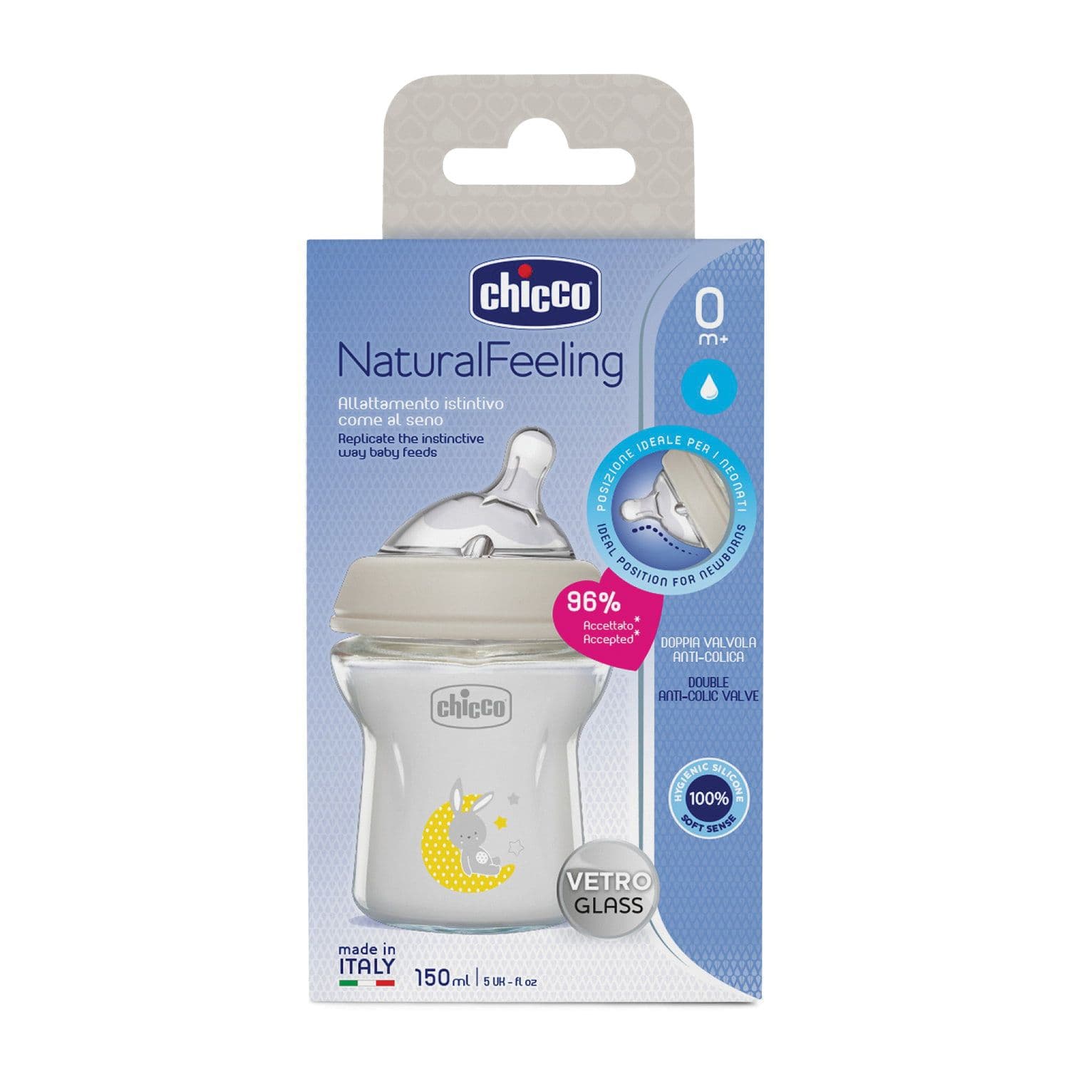 Chicco Biberon Original Touch Vetro Unisex 0 Mesi+ 150 ml