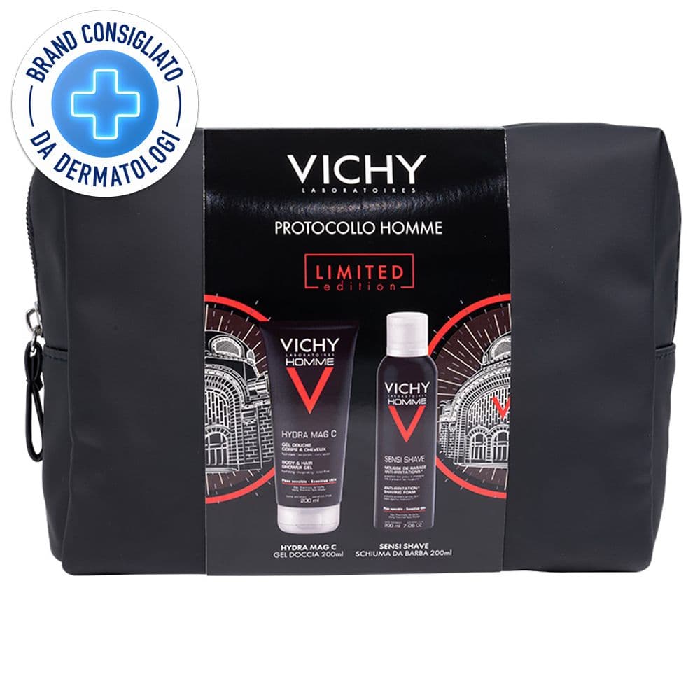 Vichy Pochette Regalo Uomo Hydra Mag C Gel Doccia 200 ml + Sensi Shave