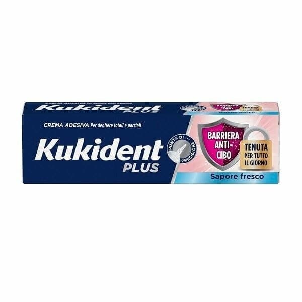 Kukident Plus Doppia Protezione Crema Adesiva per Dentarie Menta Fresca, 40g