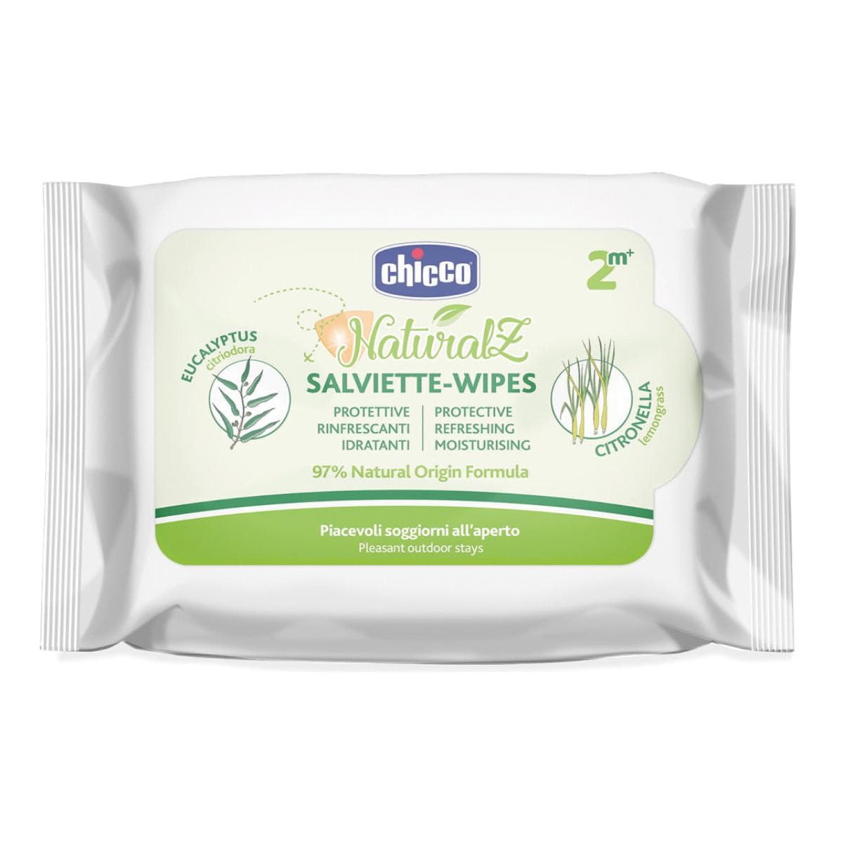 Chicco Natural Z - Salviettine Protettive e Rinfrescanti, 20 salviette