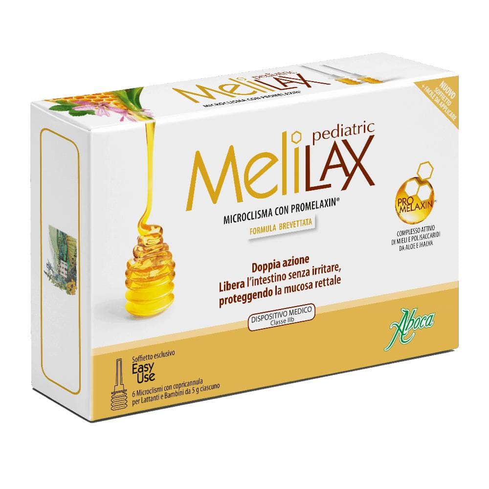 Melilax Pediatric 6 Microclismi A Base Di Miele Per Un'azione Evacuante Protettiva E Lenitiva