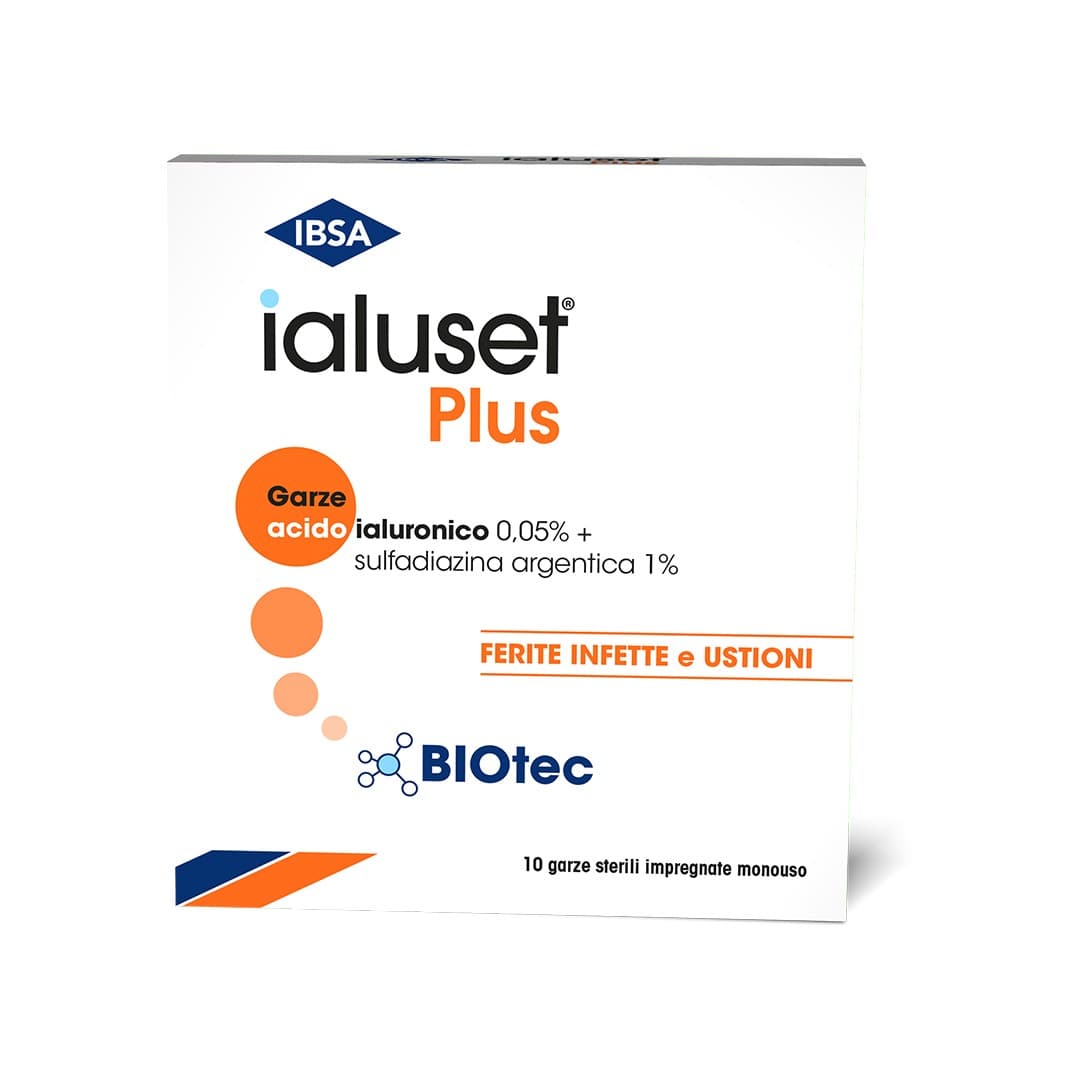 Ibsa Ialuset Plus Garze Ferite Infette E Ustioni 10x10cm 10 Pezzi