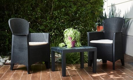 Set Tavolo E 2 Poltrone Con Cuscini: Antracite