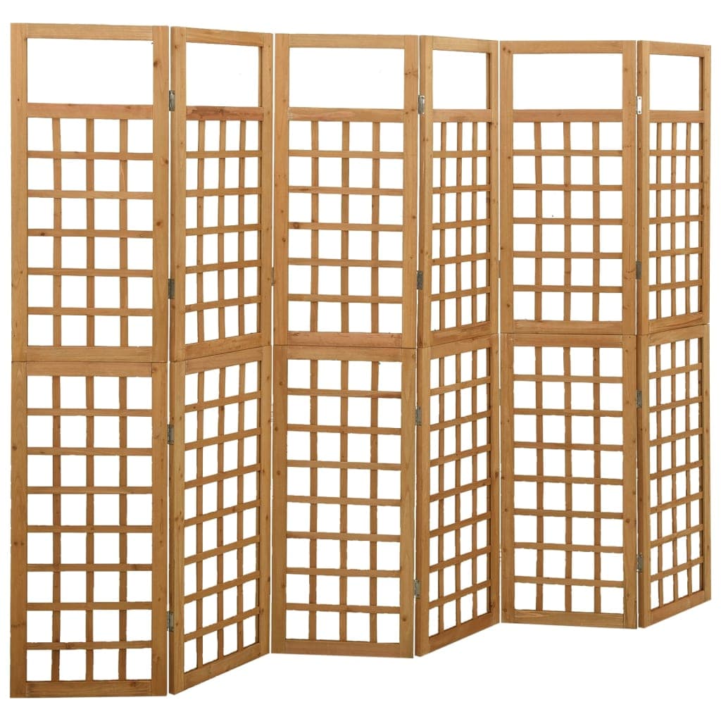 Vidaxl Paravento da Stanza a 6 Pannelli/Trellis, Legno di Abete, 242,5X180Cm