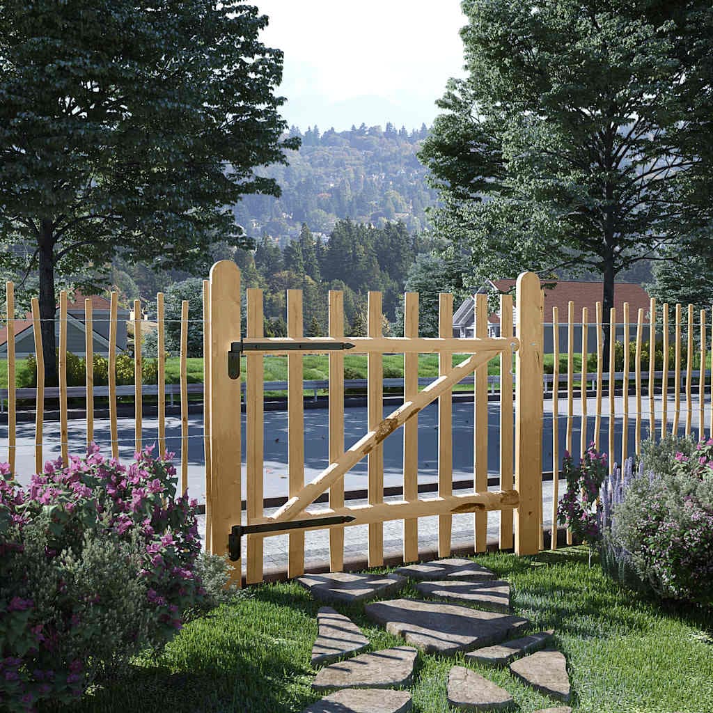Vidaxl Cancello in Legno, Nocciolo, 100X90 Cm