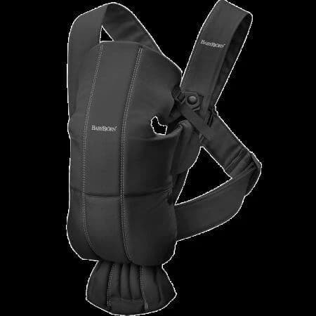 Mini marsupio anatomico con posizioni multiple, nero, tessuto-tricot, 0 mesi+, BabyBjorn