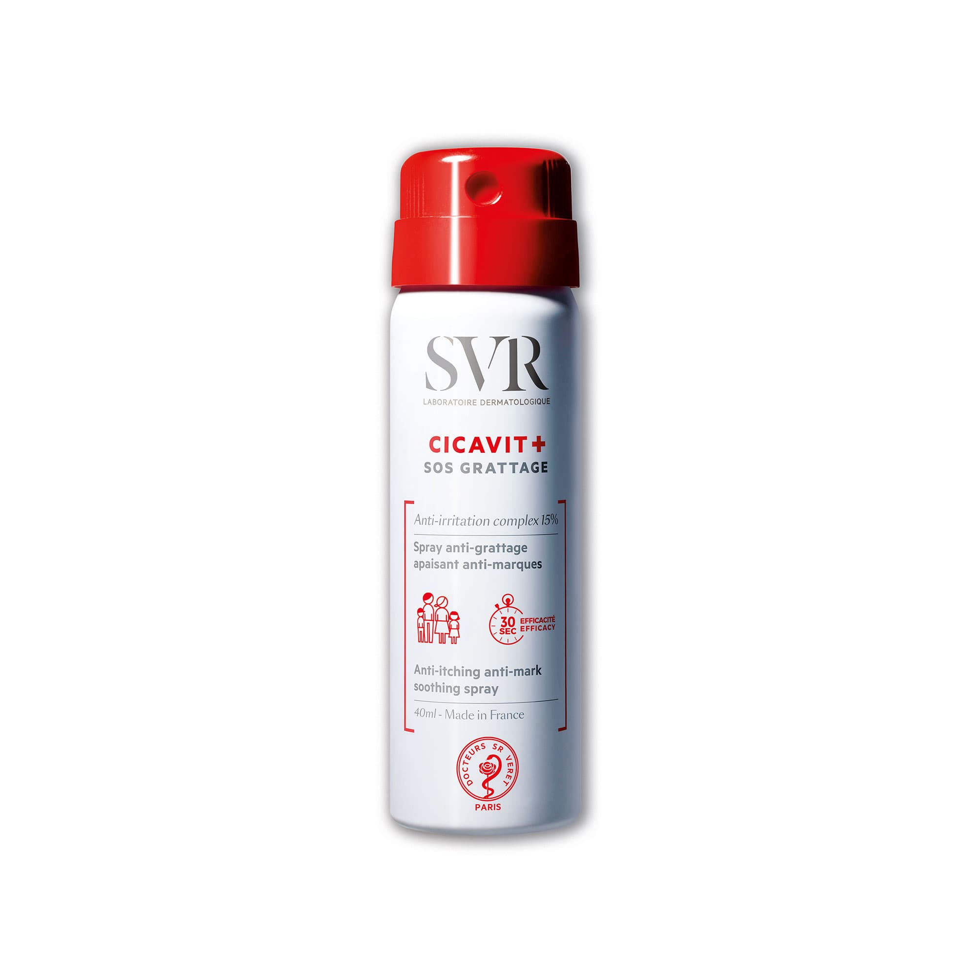 SVR Cicavit+ SOS Grattage Spray Lenitivo Anti-Prurito 40ml - Pelle Sensibile, Viso Corpo