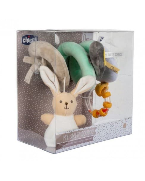 CHICCO Gioco Fune Passeggio, Doudou Morbido con 3 Giochi Attività, 0m+, per Passeggino e Comfort del Bambino