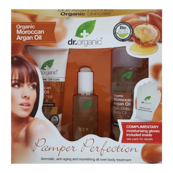 Dr Organic Moroccan Argan Oil - Cofanetto Siero Viso 3 Prodotti da 30 ml