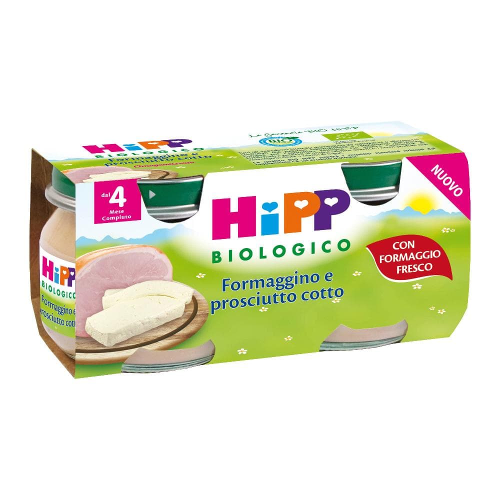HiPP, Omogeneizzato Bio Formaggino e Prosciutto, 2 x 80 g