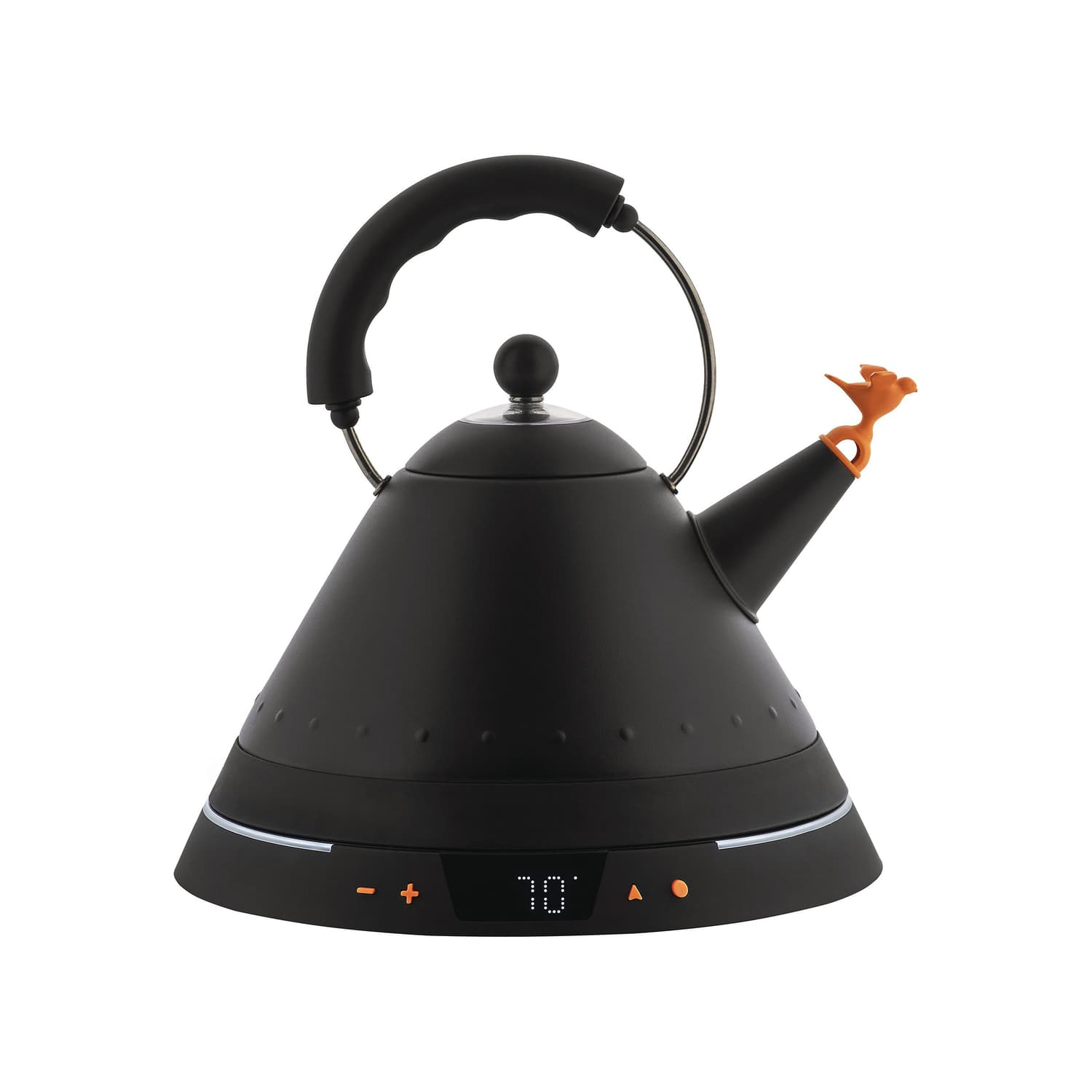 Alessi - Bollitore elettrico Oisillon - Nero - Acciaio inox verniciato colorato - Designer Michael Graves