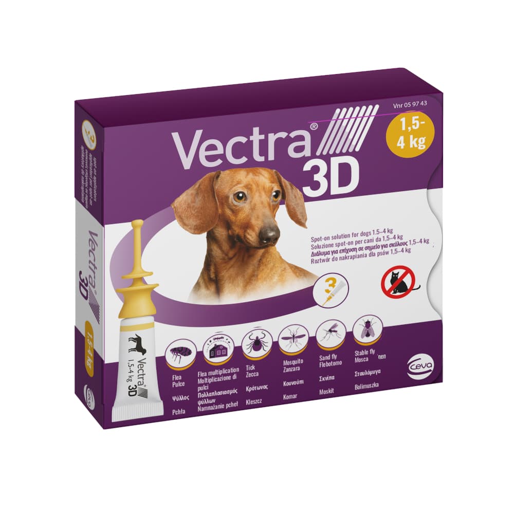 Vectra 3D per cani (1,5-4 kg) - XS - 3 pipette da 0,8 ml