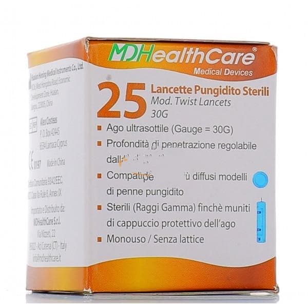 Curafine lancette pungidito 25 pezzi - lancette sterili monouso per misurazione glicemia